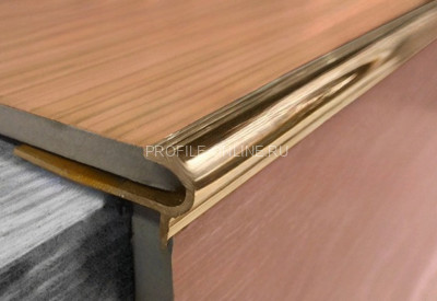 Латунный F-профиль под плитку FL 100 ON 10 полированный 2,7м