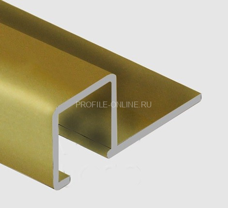 Алюминиевый П-образный профиль закладной 12х12 мм PV32-12 песок матовый 2,7 м