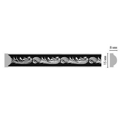 Молдинг Черный с серебром DECOMASTER 130-63 ДМ (15x8x2400)