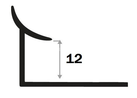 Алюминиевый уголок внутренний закладной 12 мм PV29-10 коричневый матовый 2,7 м