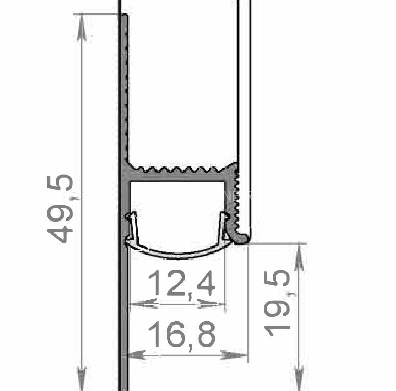 Рассеиватель света для теневого плинтуса Диал ТП-50LED 3 м