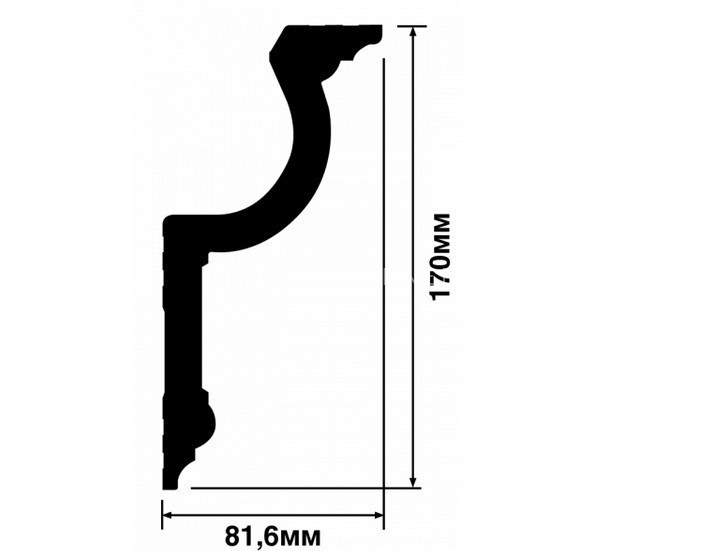 Потолочный плинтус 82х170 мм HiWood A188 белый 200 см