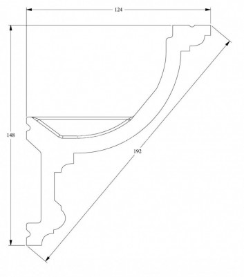 Потолочный плинтус для скрытой подсветки Orac Decor Purotouch C901 белого цвета из полиуретана 148х124 мм 200 см