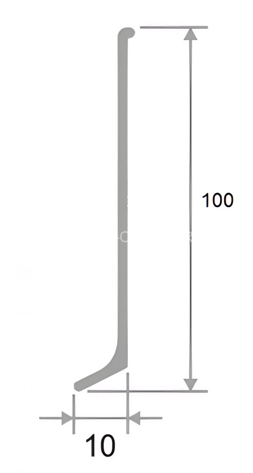 Плинтус для пола из алюминия 100 мм Евротрим L-100 2155.00 золото 295 см