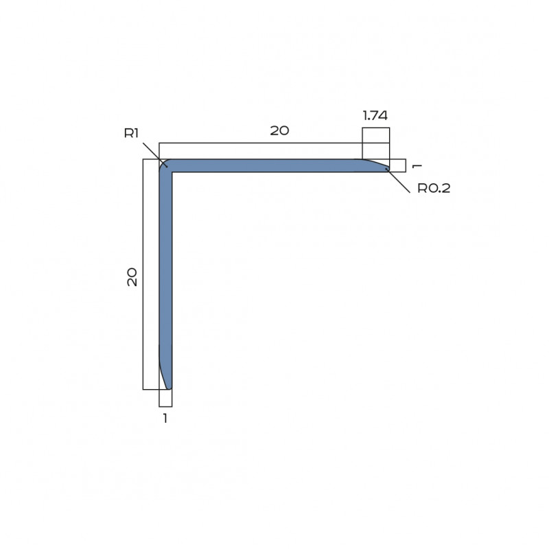 Уголок из алюминия 20х20 мм NEEXY PV63-10 MB коричневый матовый 2.7 м