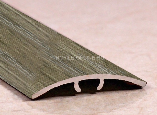 Алюминиевый порог одноуровневый ламинированный 30 мм ПО-31 206 Дуб канадский 2,7 м