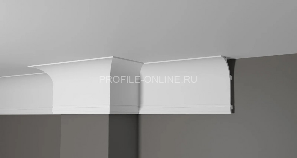 Декоративный плинтус для потолка 140х70 мм Decor-Dizayn DD520 полистирол белый, под покраску 2 м