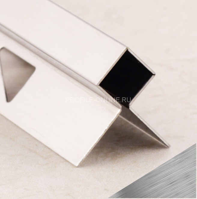 Угловой профиль закладной из нержавеющей стали закладной SB020-12H серебро глянец браш 2,7 м