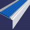 Алюминиевый угловой противоскользящий порог с резиновой вставкой 20х38 мм АУ-38-Анод серебро-синий 2,7 м
