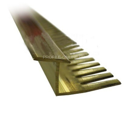 Латунный Z-профиль 11 мм ЛZТ-13 зиг-заг полированный 270 см