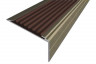 Алюминиевый угловой противоскользящий порог с резиновой вставкой 26х50 мм АУ-50-Анод шампань-темно-коричневый 3 м
