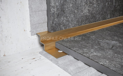 Нержавеющий профиль стальной для внутренних углов закладной лесенкой 10 мм FW 10 GS золото сатинированное 270 см