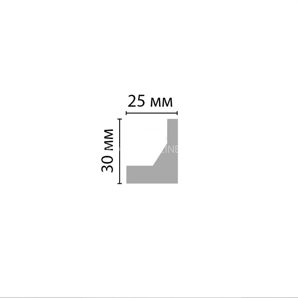 Декоративный молдинг гладкий Decomaster D507 Дюропрофиль 25х40х2000 мм белый под покраску