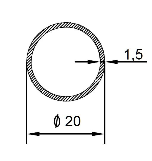 Алюминиевая труба 20х1,5 мм 3 м