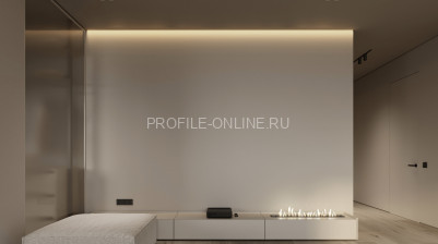 Теневой плинтус скрытого монтажа алюминиевый Decaro Engineering D002 под покраску с возможностью LED подсветки 2м