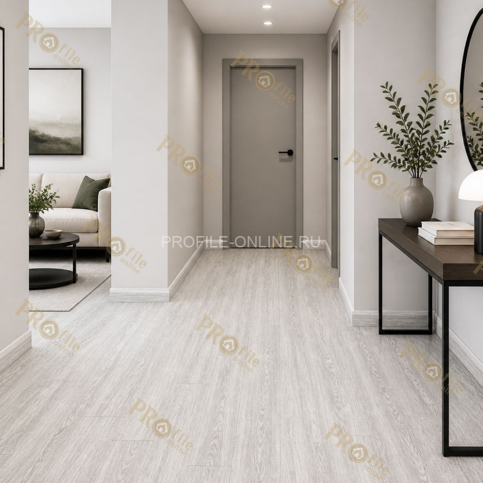 Плинтус ПВХ Comfort Classic 80 напольный Дуб айсберг 081 под дерево