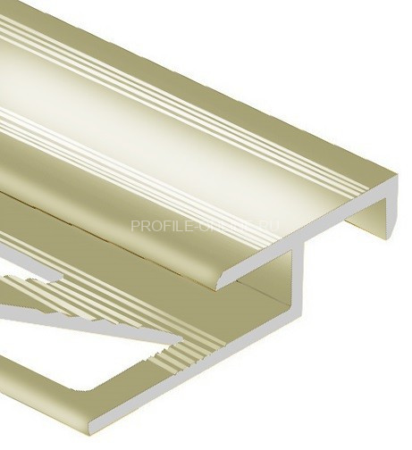 Алюминиевый Т-образный профиль закладной лестничный 20х12 мм PV58-09 шампань блестящая 2,7 м