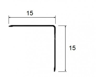 Алюминиевый уголок 15х15 мм PV61-19 черный блестящий 2,7 м