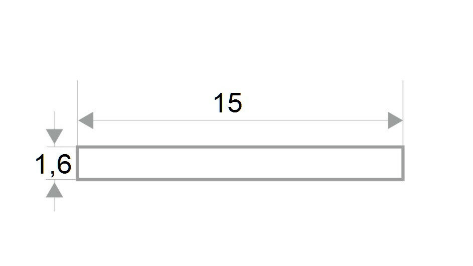 Алюминиевая полоса 15 мм белая матовая (толщина полосы 1,6 мм) 3м