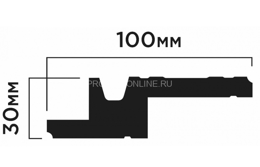 Потолочный плинтус 100х30 мм HiWood A100V1 белый 200 см