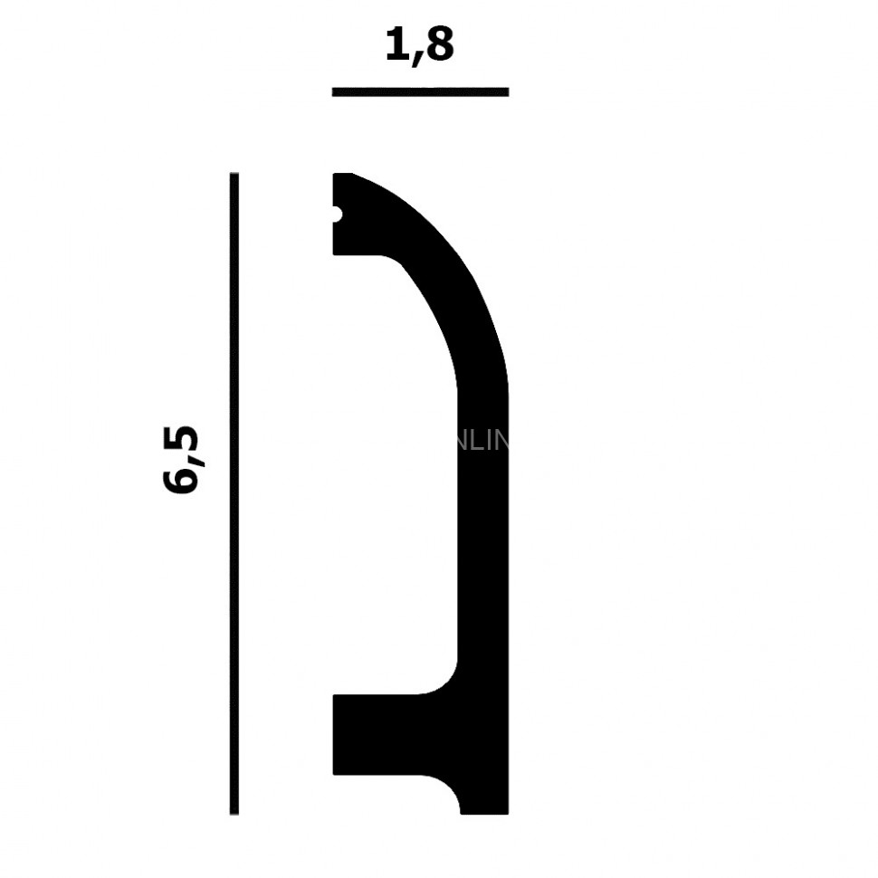 Напольный плинтус 65 мм Перфект Плюс P150 белый из ударопрочного полимера 200 см