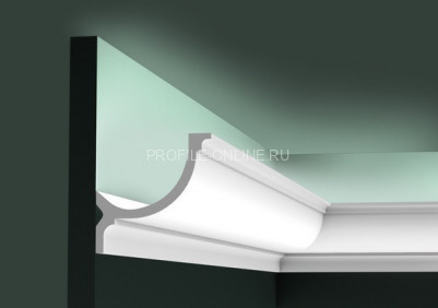 Потолочный плинтус для скрытой подсветки Orac Decor Purotouch C902 белого цвета из полиуретана 103х103 мм 200 см