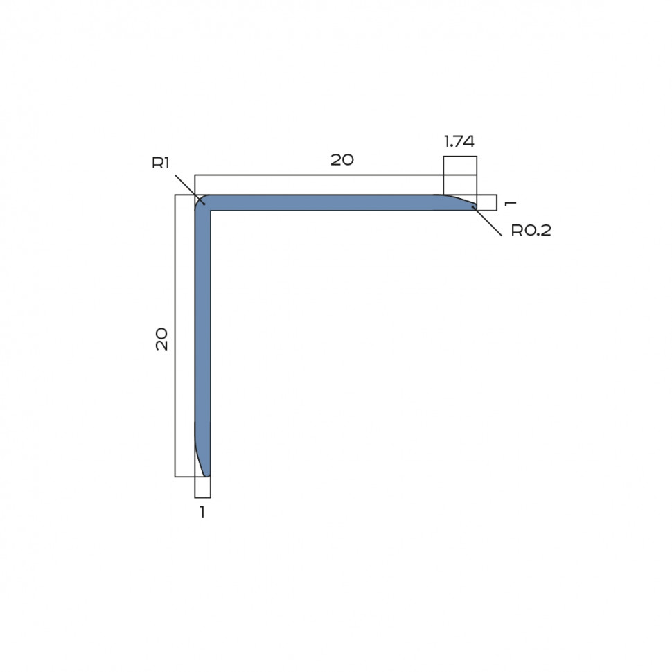 Уголок из алюминия 20х20 мм NEEXY PV63-11 BB коричневый блестящий 2.7 м