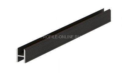 Теневая рейка алюминиевая под панели и керамогранит 8.6х12 мм Laconistiq Dual черный муар 300 см вставка FLEX в комплекте зазор 6 мм
