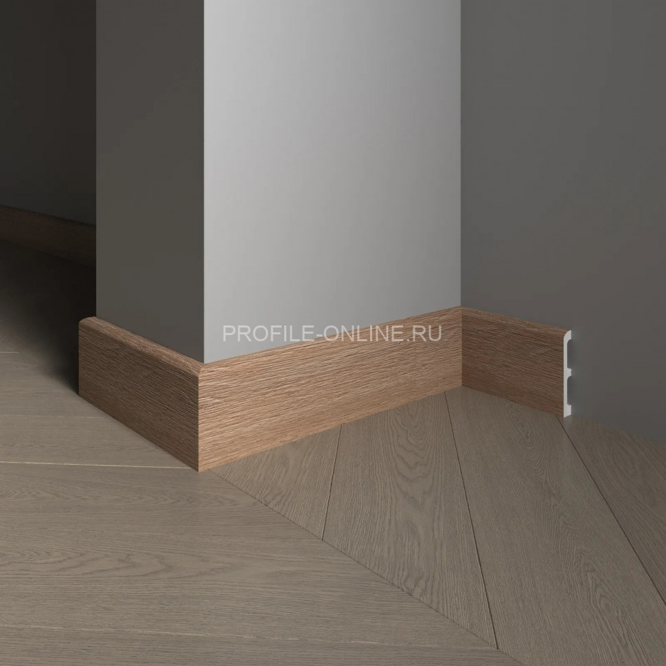 Плинтус для пола 80х13 мм Decor-Dizayn 706-90SH полистирол под дерево 2.4 м