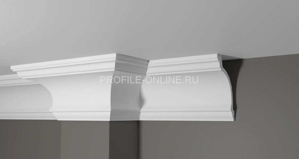 Декоративный плинтус для потолка 155х103 мм Decor-Dizayn DD521 полистирол белый, под покраску 2 м