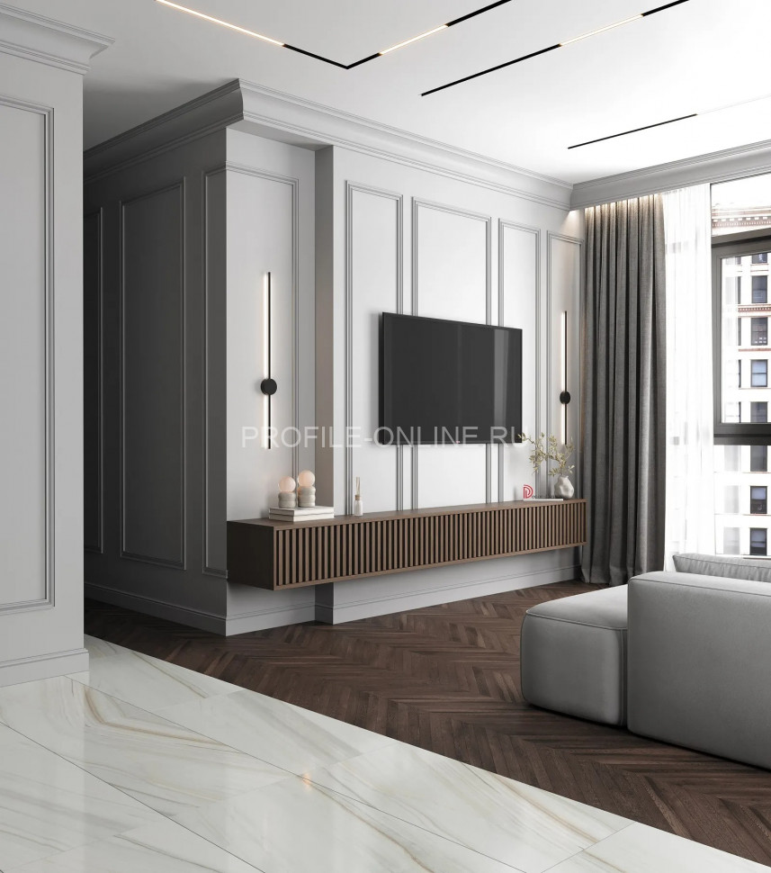 Декоративный плинтус для потолка 155х103 мм Decor-Dizayn DD521 полистирол белый, под покраску 2 м