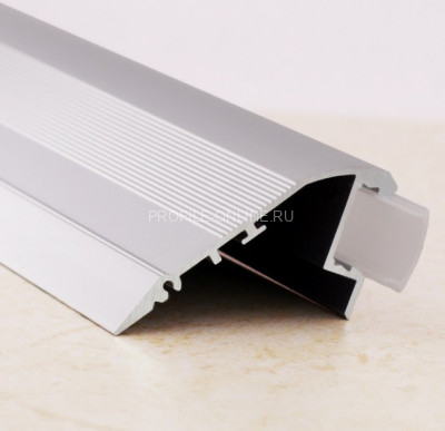Алюминиевый светодиодный профиль 55х26 мм ПС-5528В серебро матовое 2,7 м
