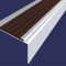 Алюминиевый угловой противоскользящий порог с резиновой вставкой 20х38 мм АУ-38-Анод серебро-темно-коричневый 2,7 м