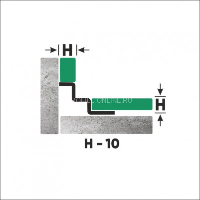 Нержавеющий профиль стальной для внутренних углов закладной лесенкой 10 мм FW 10 P полированная сталь 270 см