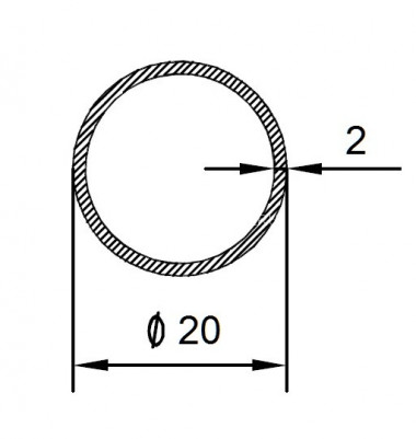 Алюминиевая труба 20х2 мм 3 м