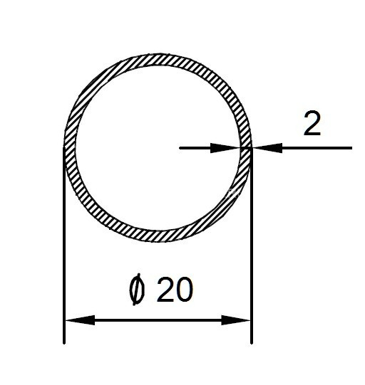 Алюминиевая труба 20х2 мм 3 м