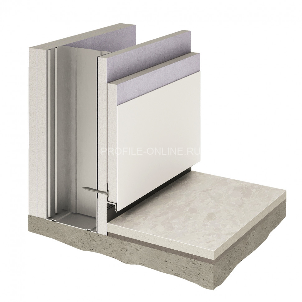 Теневой плинтус скрытого монтажа алюминиевый Decaro Engineering D002A Black черный с возможностью LED подсветки 2м