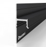 Теневой плинтус алюминиевый Decaro Engineering D002A Black черный с возможностью LED подсветки 2м