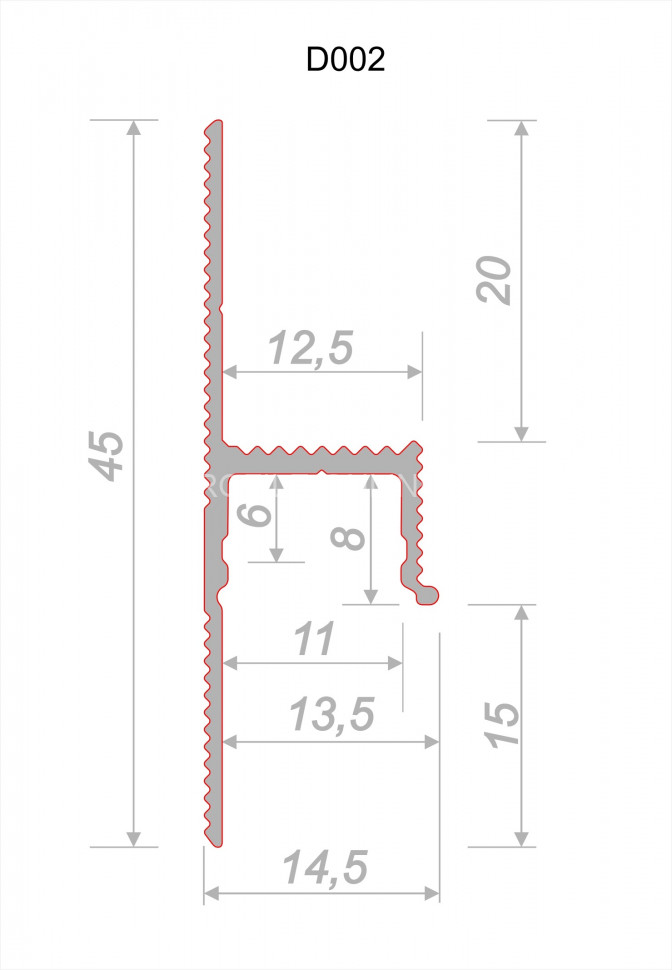 Теневой плинтус скрытого монтажа алюминиевый Decaro Engineering D002A Black черный с возможностью LED подсветки 2м