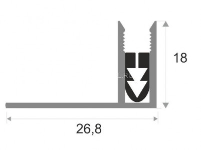Планка для монтажа Т-профиля ПТО-18 алюминий 2,7 м