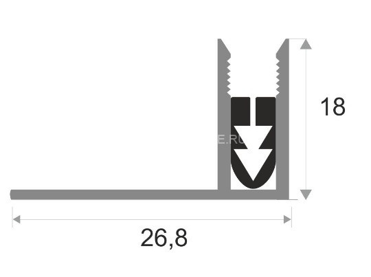 Планка для монтажа Т-профиля ПТО-18 алюминий 2,7 м