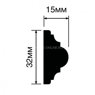 Молдинг 15х32 мм HiWood D32V1 белый 200 см