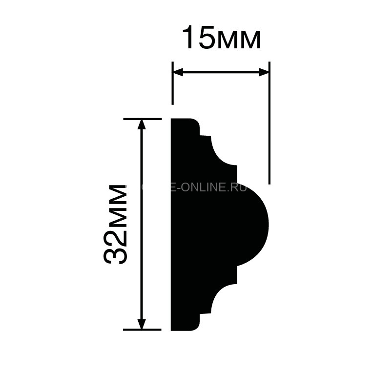 Молдинг 15х32 мм HiWood D32V1 белый 200 см