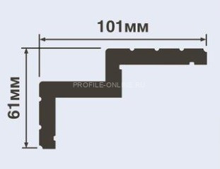 Потолочный плинтус 62х102 мм HiWood A101 белый 200 см
