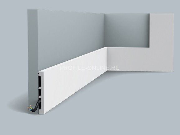 Гибкий плинтус для пола Orac Decor Duropolymer SX163F белый полистирол 102х13 мм 200 см