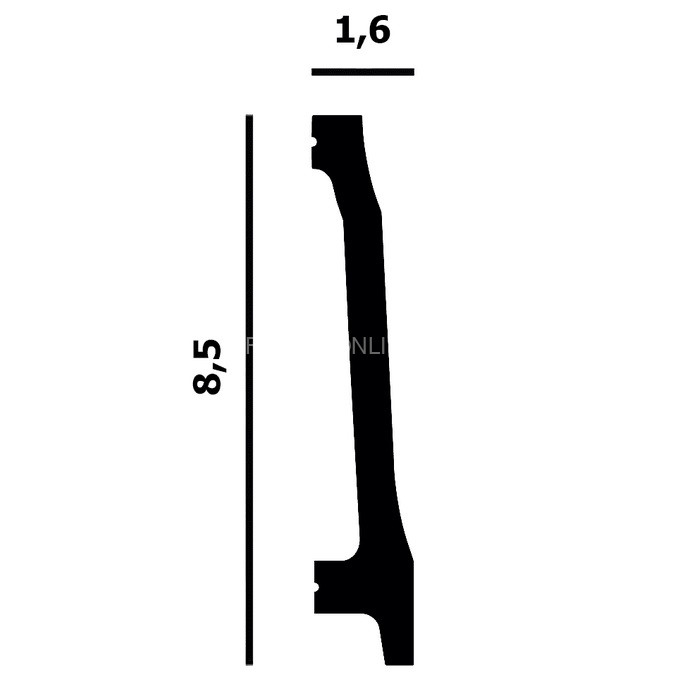 Напольный плинтус 85 мм Перфект Плюс P174 белый из ударопрочного полимера 200 см