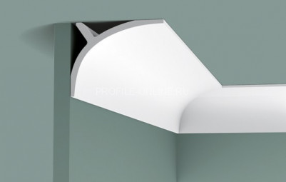 Потолочный плинтус для скрытой подсветки Orac Decor Purotouch C991 белого цвета из полиуретана 140х110 мм 200 см