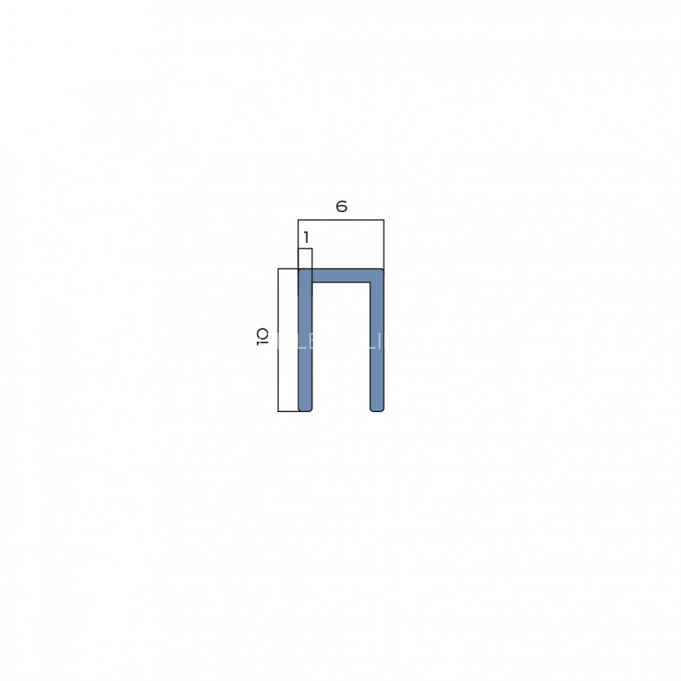 П-образный профиль алюминиевый 6х10 мм NEEXY PV85-17 BT титан блестящий 2.7 м