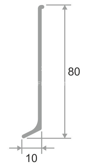 Комплект заглушек для плинтуса напольного ПЛ-80 серебро глянец браш