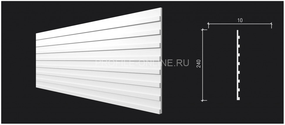 Отделочная стеновая декоративная панель 3D 240х10х2000 мм Decor-Dizayn DD911 из полистирола белая, под покраску 2 м